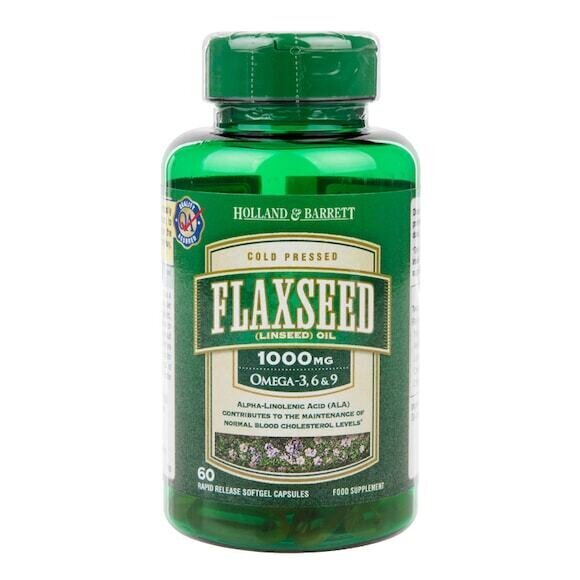 Ulei din semințe de in presat la rece (ulei din semințe de in) 1000 mg 60 capsule HOLLAND &amp; BARRETT