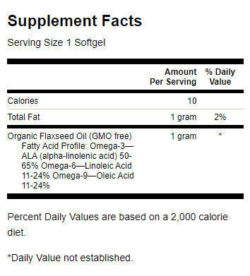 Ulei din semințe de in 1000 mg - 100 capsule de gel