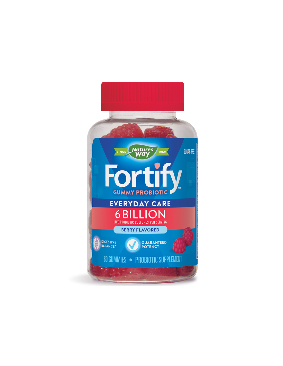Fortify™ Gummy Probiotic - Fortify™ Gummy Probiotic - 6 miliarde de probiotice active, 60 de tablete de gel Nature's Way