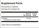 Scorțișoară cu spectru complet 375 mg - 180 capsule