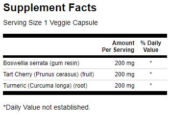 Turmeric cu spectru complet, Boswellia și cireșe tartă - 60 capsule