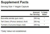 Turmeric cu spectru complet, Boswellia și cireșe tartă - 60 capsule