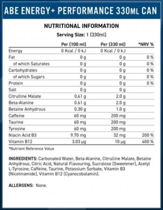 ABE Energy + Performance | All Black Everything Ready-To-Drink - 330 ml