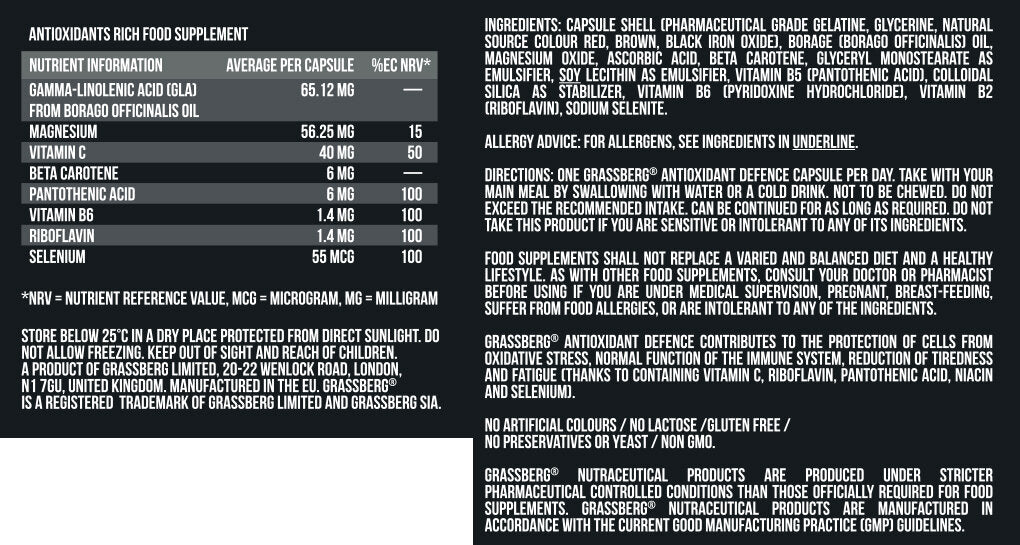 GRASSBERG Antioxidant Defense 60 Caps