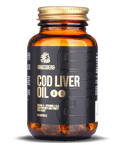 GRASSBERG Ulei de ficat de cod + A+D 60 capsule moi