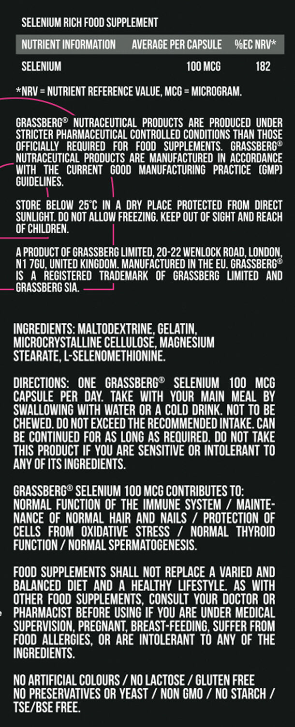 GRASSBERG Seleniu 100 mcg 60 Caps