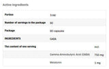 Gaba 750mg | cu Melatonină 1 mg - 90 capsule