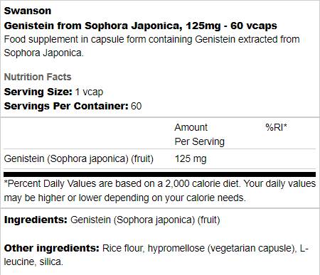 Genisteina de la Sophora Japonica 125 mg 60 capsule