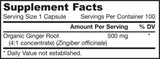 Ghimbir 4:1 Concentrat 500 mg 100 capsule