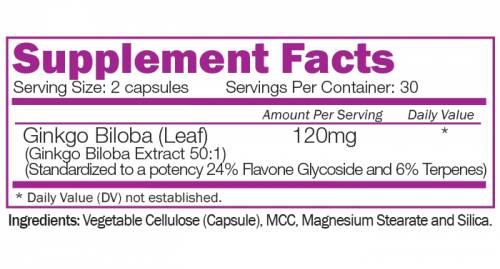 Extract de Ginkgo Biloba 120 mg 60 capsule