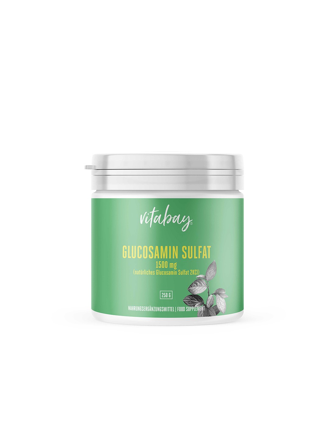 Glucosamin Sulfat 2KCI pulver 250 g - Glucozamin Sulfat 1500 mg, 250 g pulbere Vitabay