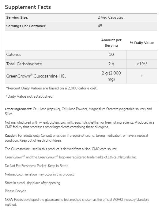 Glucozamină 1000 Vegetarian | GreenGrown® - 90 capsule