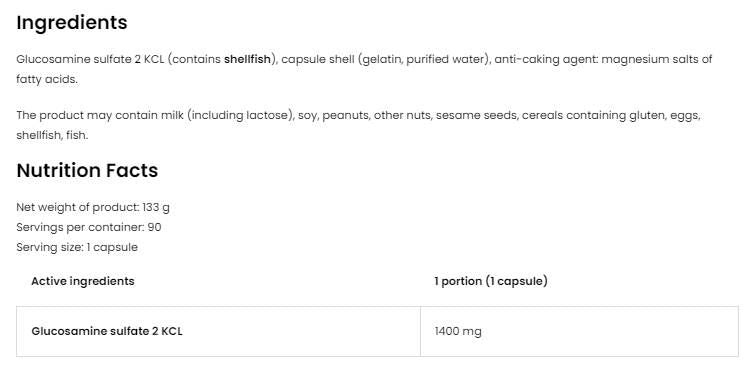 Glucozamină 1400 - 120 capsule