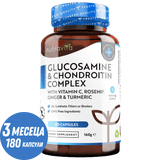 Glucozamină Condroitină /180 capsule, 90 zile/ cu turmeric, ghimbir și vitamina C Nutravita