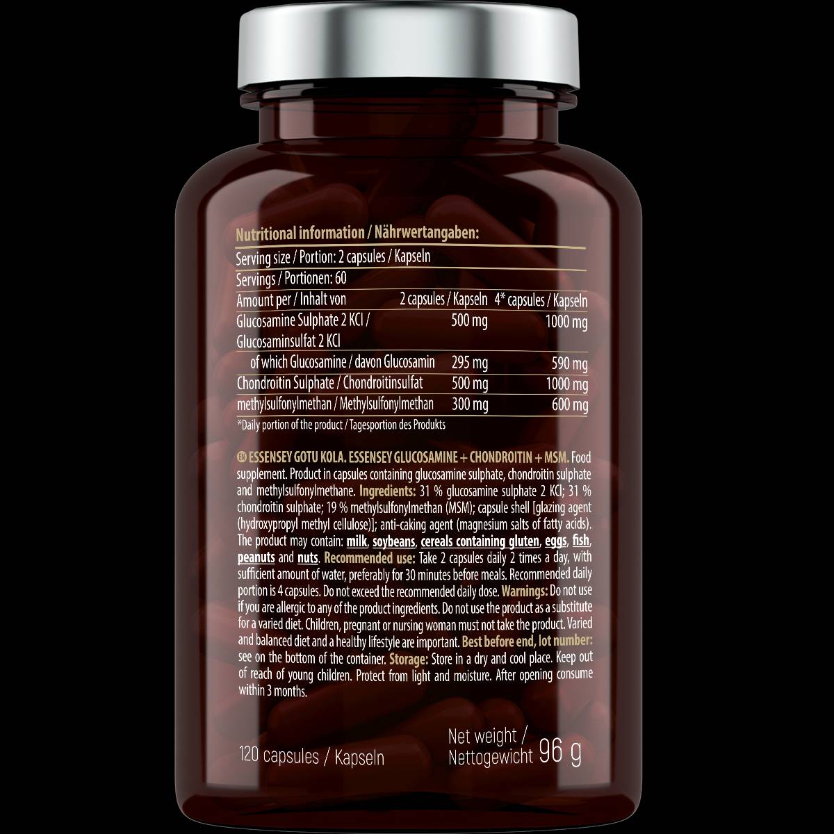 Glucozamina + Condroitina + MSM - 120 capsule