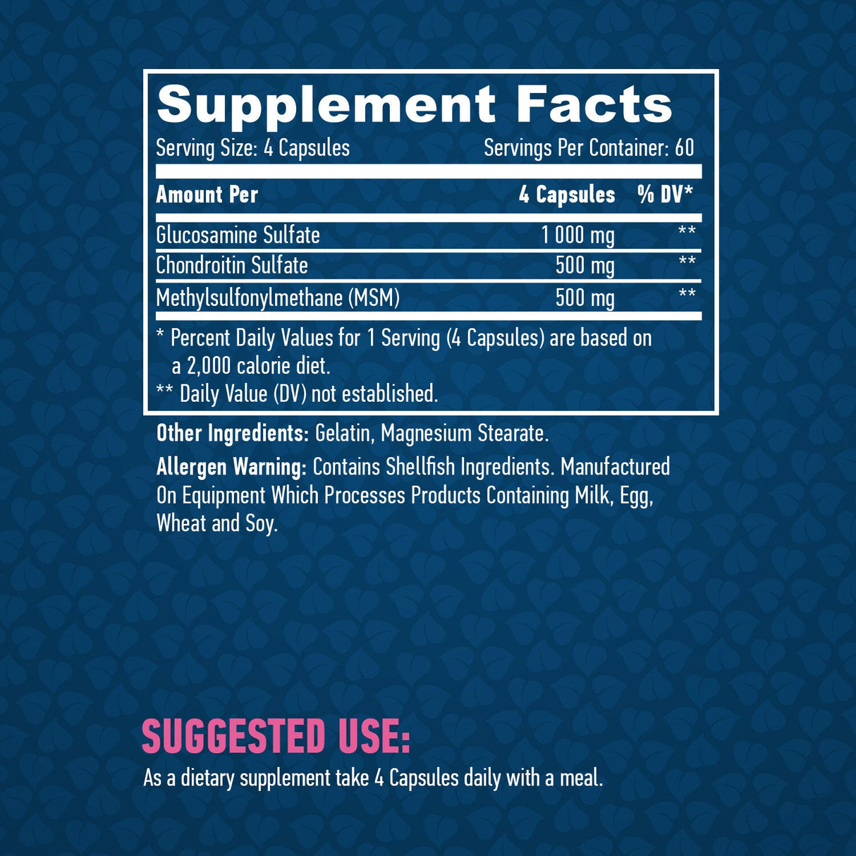Glucozamină, condroitină și complex MSM / 240 capsule.