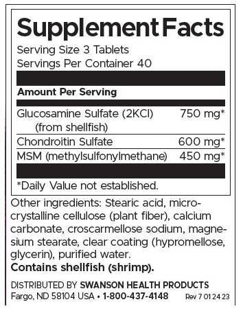 Glucozamină, condroitină și MSM - Cea mai mare putere - 120 tablete
