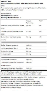 Glucozamină Condroitină MSM | Cu acid hialuronic - 150 capsule