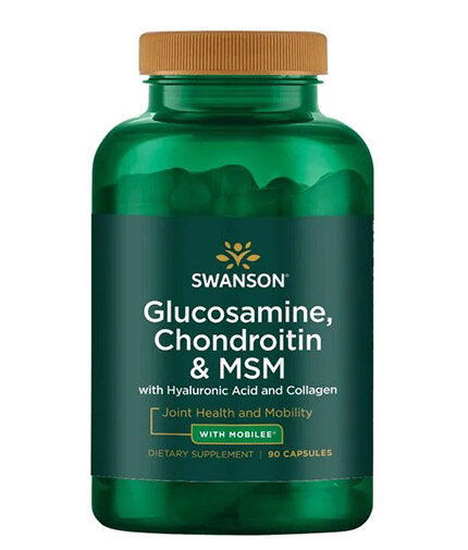 Glucozamină, condroitină și MSM cu acid hialuronic și colagen - 90 capsule