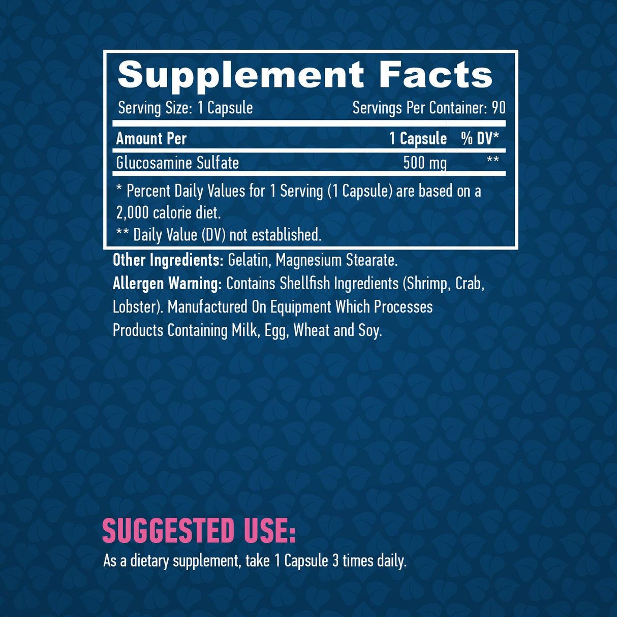 Sulfat de glucozamină 500 mg. / 90 Caps.