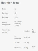 Glutamine Recovery Amino - 250 de grame