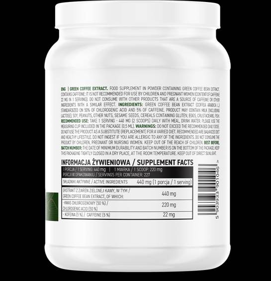 Pudră de extract de cafea verde 100 grame