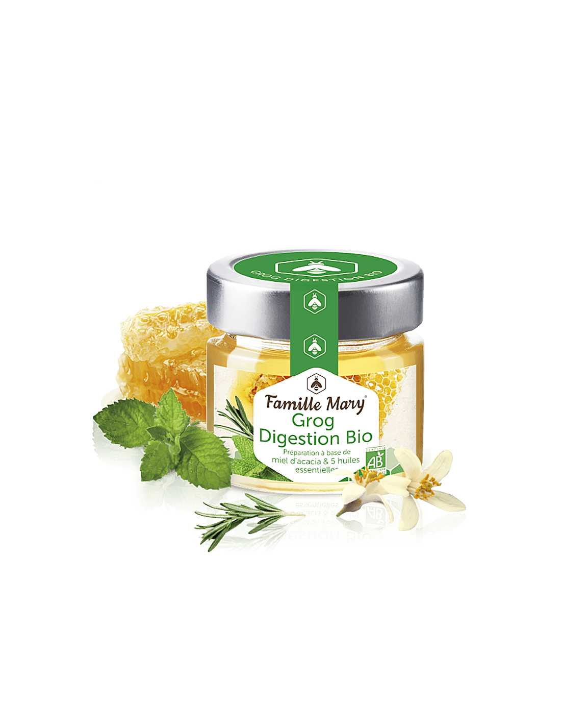 Grog Digestion Bio/Grog pentru o digestie bună (cu miere de salcâm și uleiuri esențiale), 100 g Famille Mary