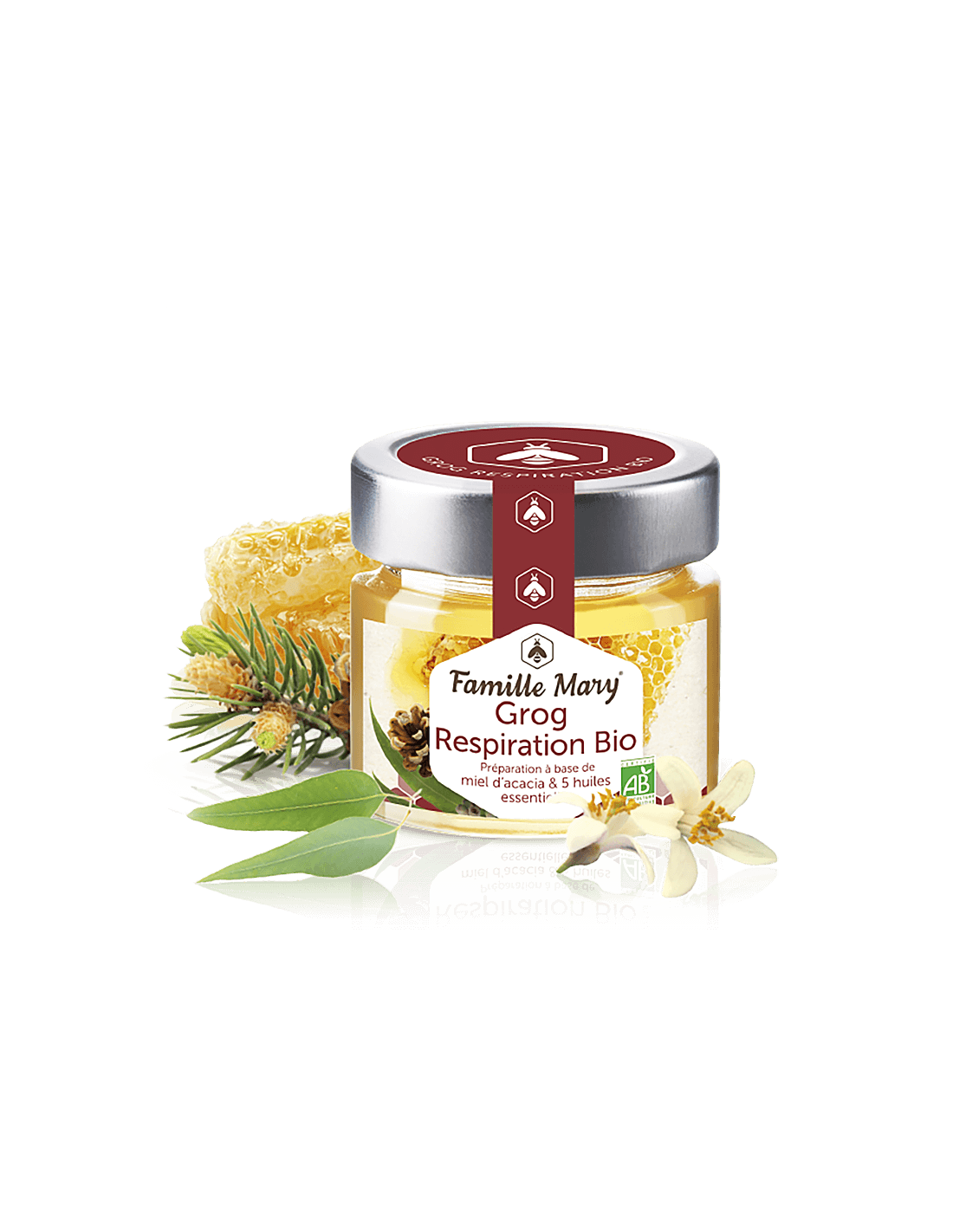 Grog Respiration Bio / Grog pentru sistemul respirator (cu miere de salcam si 4 uleiuri esentiale) 100 g Famille Mary