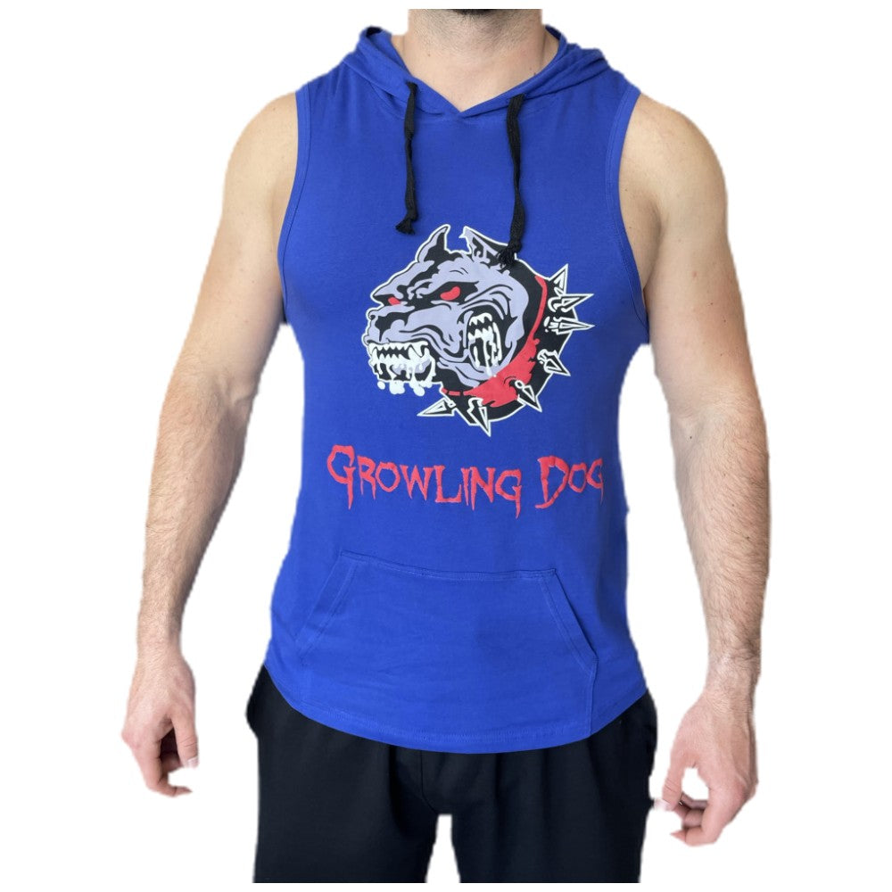 Tank Top Growling Dog cu hanoră - Albastru / Tank Top Growling Dog cu hanora - Albastru