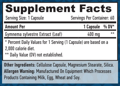 Gymnema Sylvestre Leaf 400 mg. / 60 VCaps