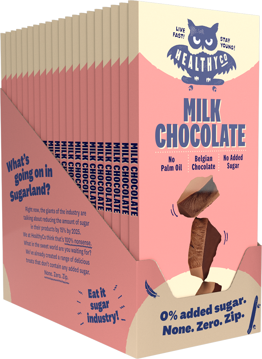 Ciocolata cu lapte HealthyCo 100 de grame - fara zahar adaugat si fara ulei de palmier