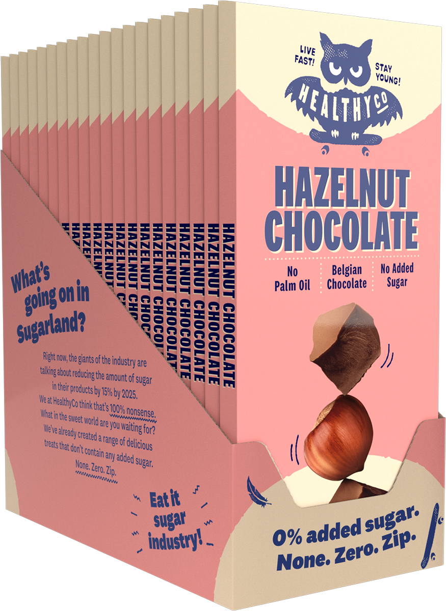 Ciocolata HealthyCo cu alune 100 grame - fara zahar adaugat si fara ulei de palmier