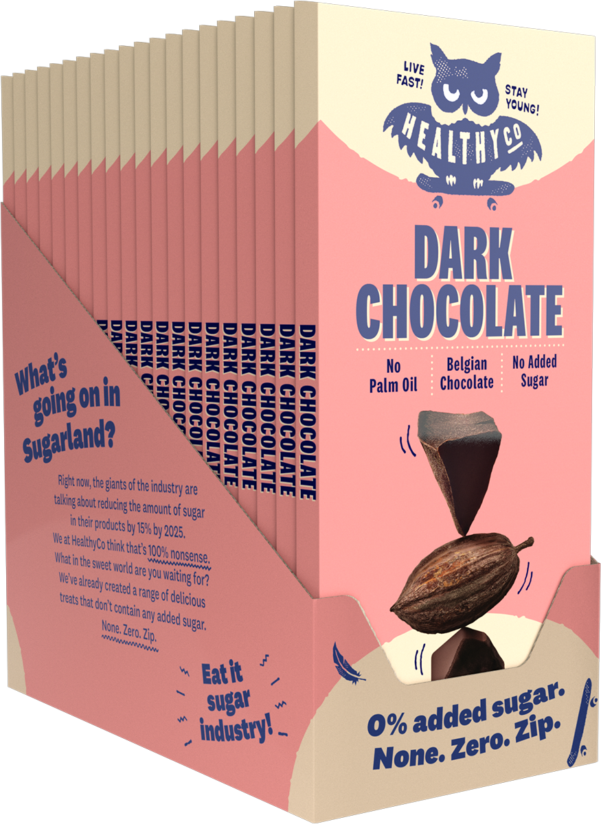 Ciocolata naturala neagra HealthyCo 100 grame - fara zahar adaugat si fara ulei de palmier
