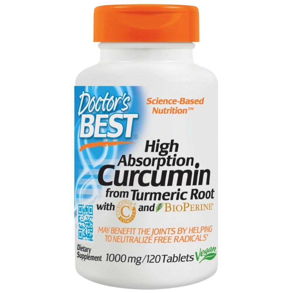 Curcumină cu absorbție mare 1000 mg | Cu Complex C3 și BioPerine - 120 Tablete
