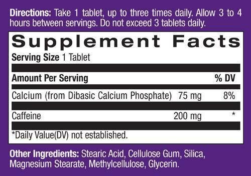 Cofeină ridicată 200 mg. 100 de file.