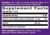 Cofeină ridicată 200 mg. 100 de file.