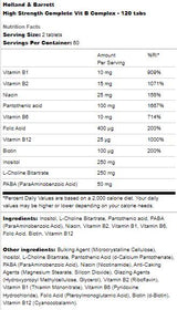 Înaltă rezistență | Complex Vit B complet - 120 tablete
