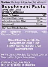 Acid hialuronic MSM Glucozamină 90 capsule.