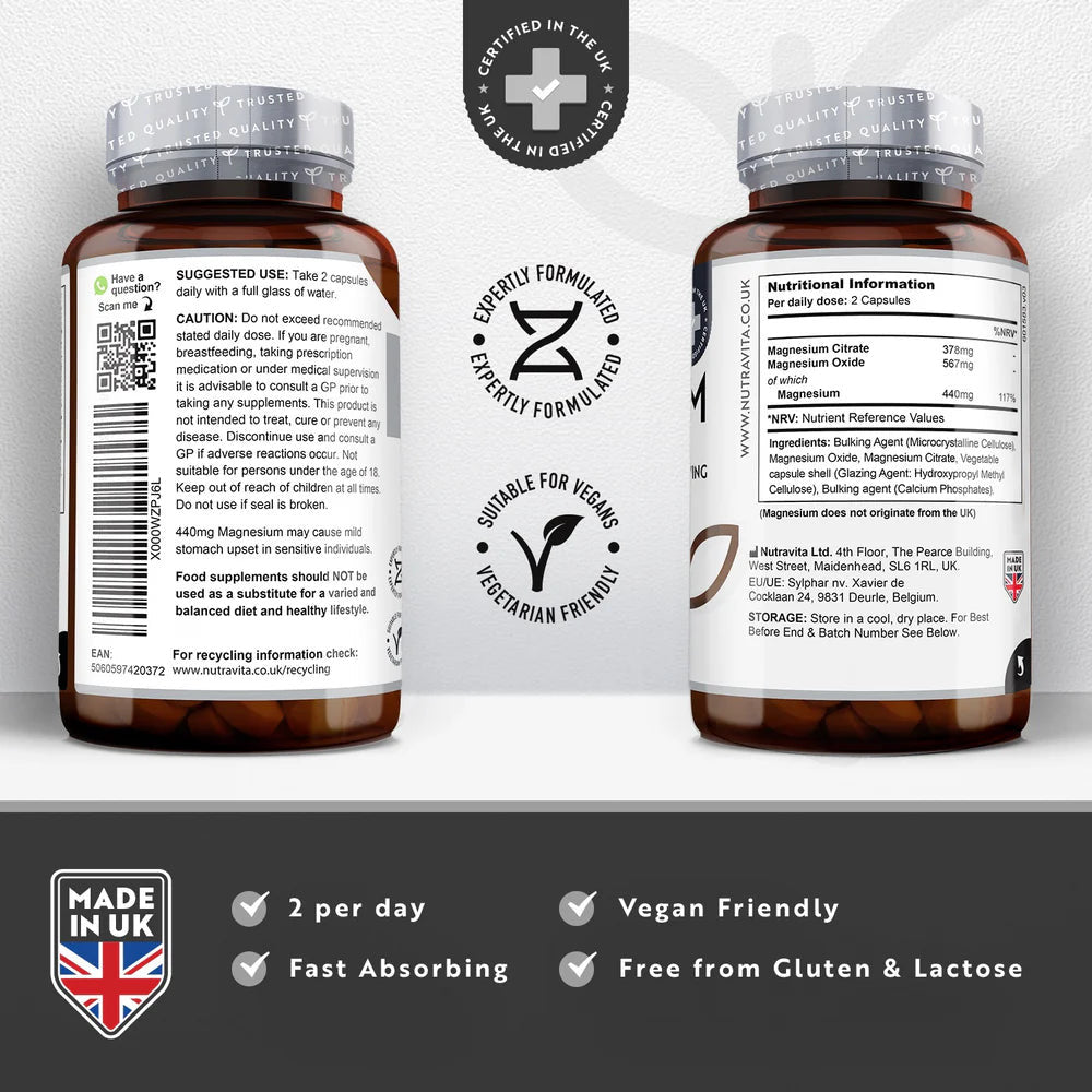 Magneziu 220 mg (două componente) - 180 capsule