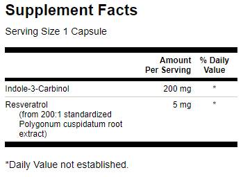 Indol-3-Carbinol cu ​​Resveratrol 200 mg - 60 capsule