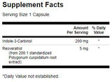 Indol-3-Carbinol cu ​​Resveratrol 200 mg - 60 capsule