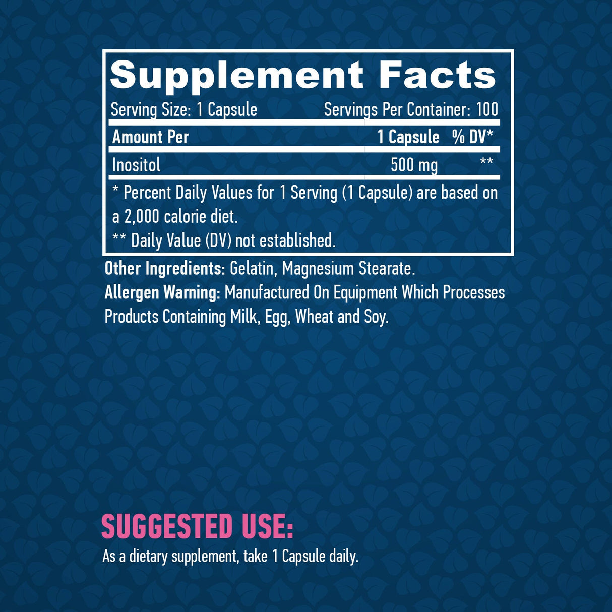Inozitol 500 mg. / 100 Caps.