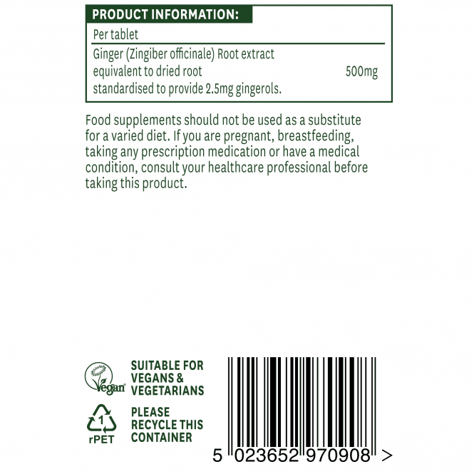 Rădăcină de ghimbir 500mg 90 tablete NaturesAid