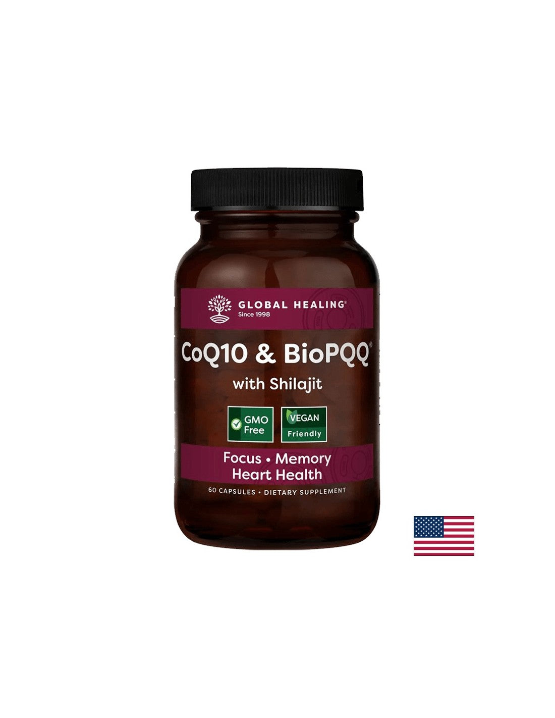 Antioxidant pentru sănătatea inimii și neurologice - Coenzima Q10 + Bio Pyrroloquinoline Quinone &amp; Shilajit, 60 capsule