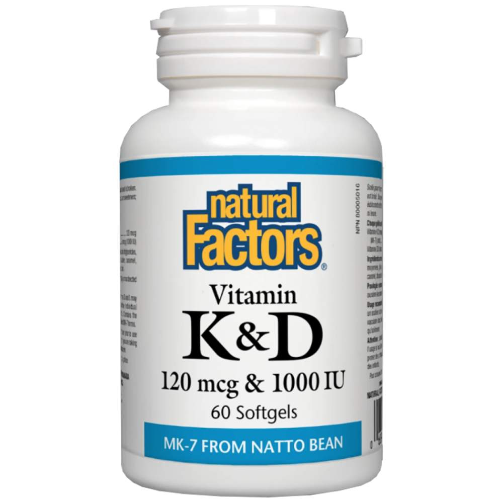 Vitamina K 120 mcg și Vitamina D 1000 UI - 60 capsule de gel