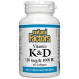 Vitamina K 120 mcg și Vitamina D 1000 UI - 60 capsule de gel
