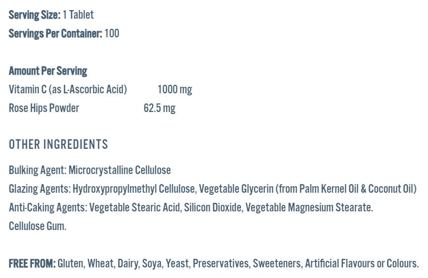 Vitamina C 1000 mg | cu măceșe - 100 tablete