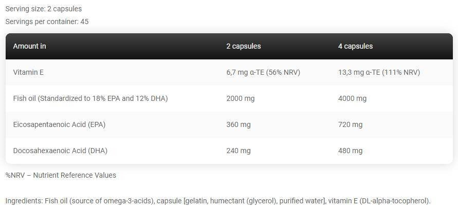 Kevin Levrone Omega 3 / ulei de pește [90 capsule de gel, 45 doze]