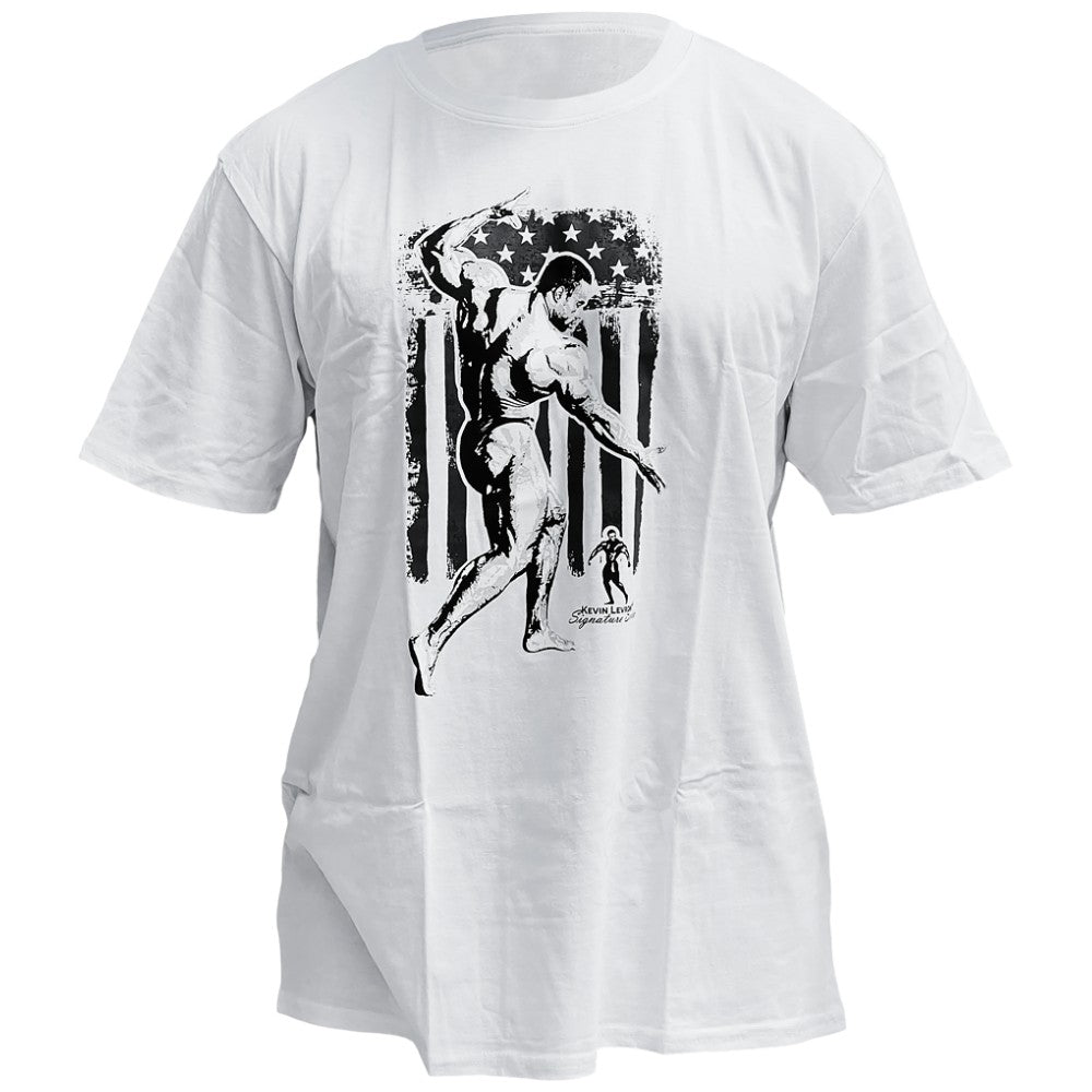 Tricou Kevin Levrone | Steagul SUA - alb