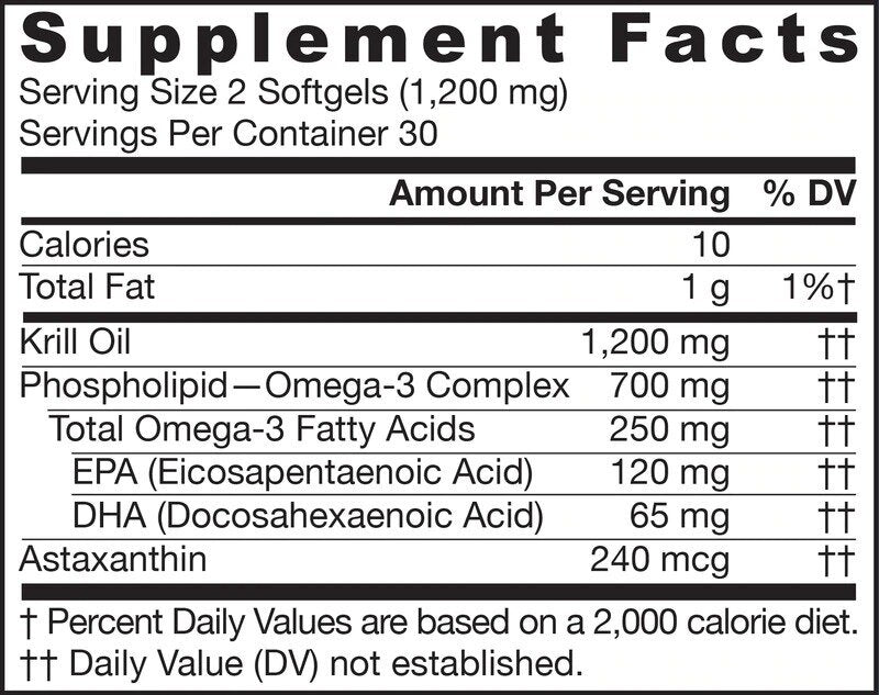 Krill Oil 1200mg - Krill Oil 60 capsule moi